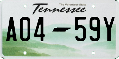 TN license plate A0459Y
