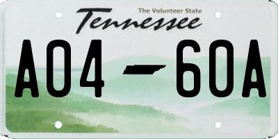 TN license plate A0460A