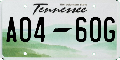 TN license plate A0460G