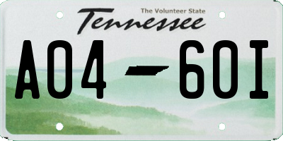 TN license plate A0460I