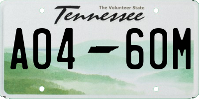 TN license plate A0460M