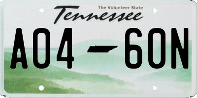 TN license plate A0460N