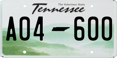 TN license plate A0460O