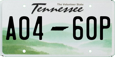 TN license plate A0460P