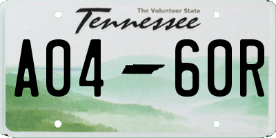 TN license plate A0460R