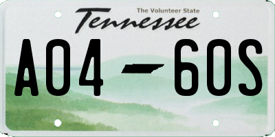 TN license plate A0460S