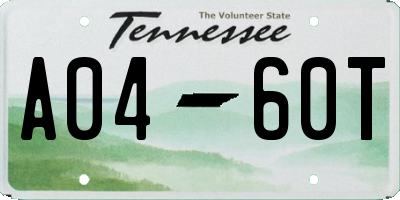 TN license plate A0460T