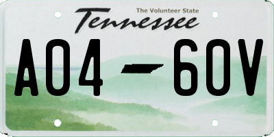 TN license plate A0460V