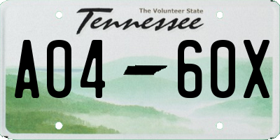 TN license plate A0460X