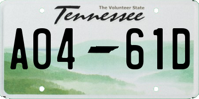 TN license plate A0461D