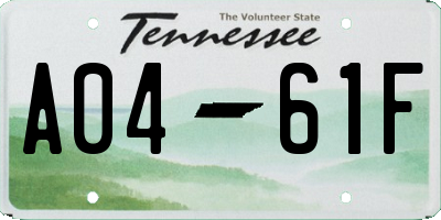 TN license plate A0461F