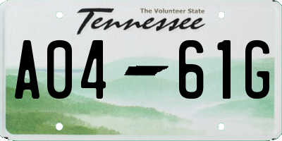 TN license plate A0461G