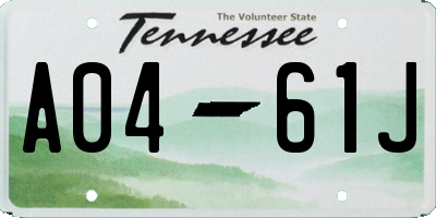 TN license plate A0461J