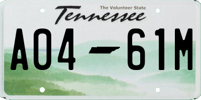 TN license plate A0461M