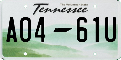 TN license plate A0461U