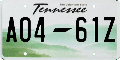 TN license plate A0461Z