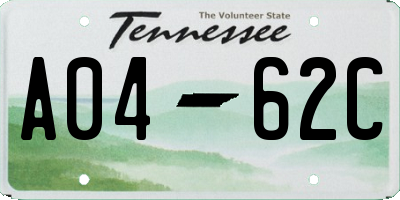 TN license plate A0462C