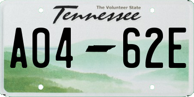TN license plate A0462E