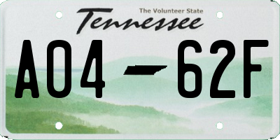 TN license plate A0462F