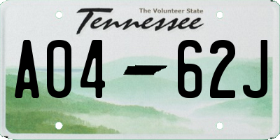 TN license plate A0462J