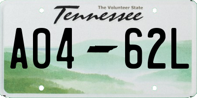 TN license plate A0462L