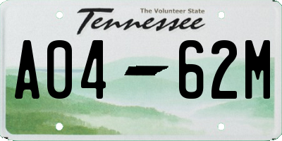 TN license plate A0462M