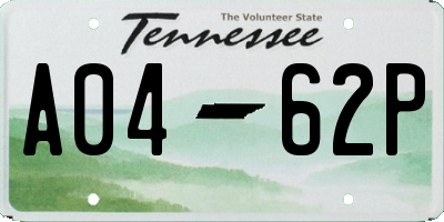 TN license plate A0462P