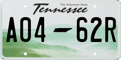 TN license plate A0462R