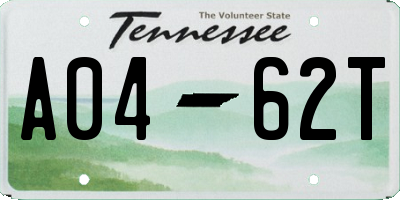 TN license plate A0462T