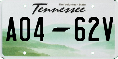 TN license plate A0462V