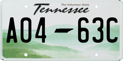 TN license plate A0463C