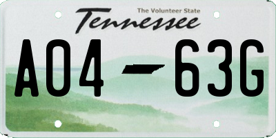 TN license plate A0463G