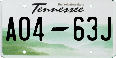 TN license plate A0463J