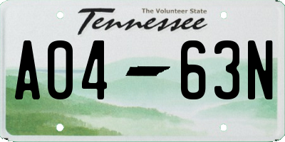 TN license plate A0463N