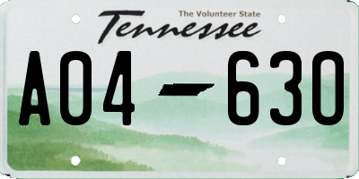 TN license plate A0463O