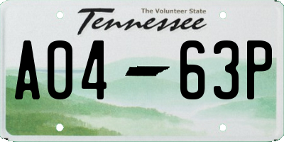 TN license plate A0463P