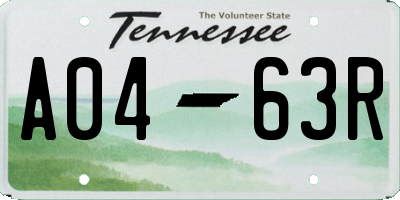 TN license plate A0463R