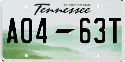 TN license plate A0463T