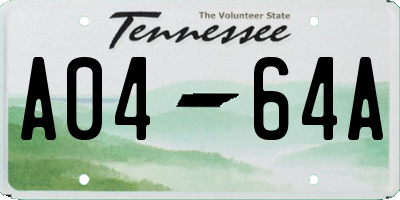 TN license plate A0464A