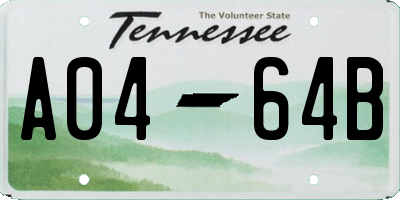TN license plate A0464B