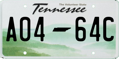 TN license plate A0464C