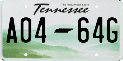 TN license plate A0464G