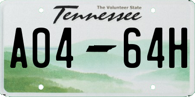 TN license plate A0464H