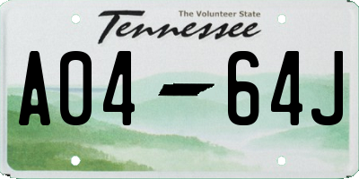 TN license plate A0464J