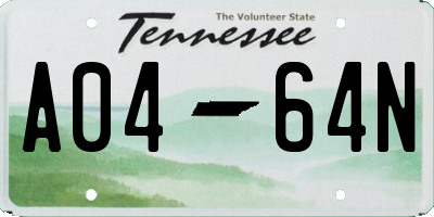 TN license plate A0464N