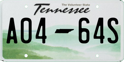 TN license plate A0464S