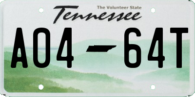 TN license plate A0464T