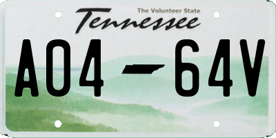 TN license plate A0464V