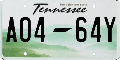TN license plate A0464Y