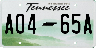 TN license plate A0465A